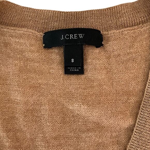 J.Crew Women’s 100% Merino Wool V-Neck Sweater Size Small – Camel Tan Soft Fall - Picture 5 of 9